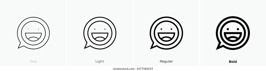 emoji icon. Thin, Light Regular And Bold style design isolated on white background