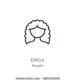 Emoji icon. Thin linear emoji outline icon isolated on white background from people collection. Line vector sign, symbol for web and mobile