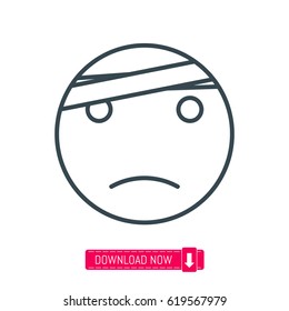 ?njury emoji icon, vector