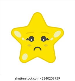 Emoji icon. Vector cartoon illustration. Abstract star. Happy celebration. Comic background. Isolated vector