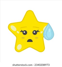 Emoji icon. Vector cartoon illustration. Abstract star. Happy celebration. Comic background. Isolated vector