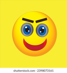 icono emoji con tema amarillo expresión de sonrisa malvada