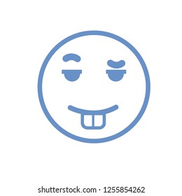 emoji icon,emoji smile in blue color.vector icon