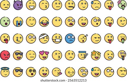 Emoji icons High-Quality Vector Icons Collection with Editable Stroke. Ideal for Professional and Creative Projects.