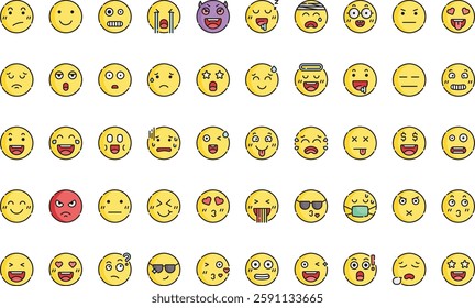 Emoji icons High-Quality Vector Icons Collection with Editable Stroke. Ideal for Professional and Creative Projects.
