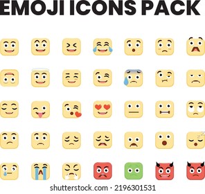 Emoji Icons Pack - 35 Rounded Emoticons