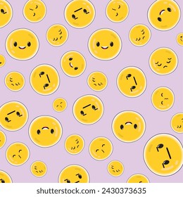 Emoji icons Pattern background Vector illustration