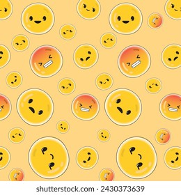 Emoji icons Pattern background Vector illustration