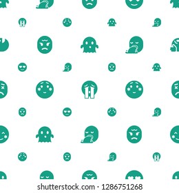 emoji icons pattern seamless white background. Included editable filled ghost, crying emoji, emot in love, angry emoji, shy vomiting emot icons. icons for web and mobile.