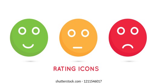 Emoji icons for rate of satisfaction. Colored icons. Isolated yes and no illustration on white background
