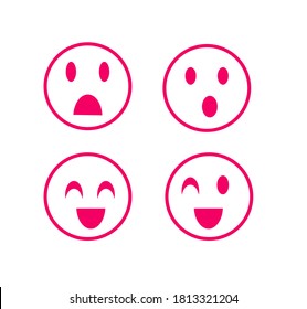 Emoji icons set. Emoticon for messenger, social media, web. Flat design. Vector illustration