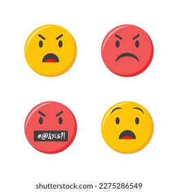 Emoji icons set. Emoticons collection vector illustration.
