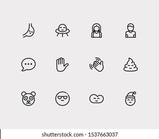 Emoji Icons Set Hand Waving Cute Stock Vector (Royalty Free) 1537663037