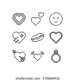 Emoji icons set line - vector
