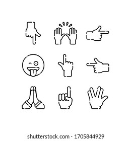 Emoji Icons set line - Vektorillustration