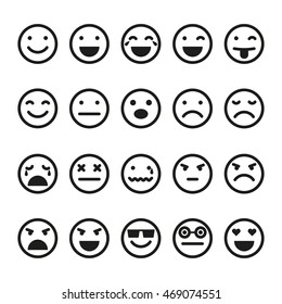 Emoji icons set. Smiley images,