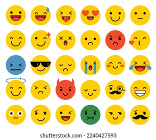 Iconos emoticonos establecidos para las redes sociales, etc.