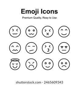 Emoji icons set, trendy designs, ready for premium use