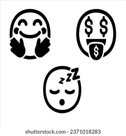 emoji icons for T-shirt designs vector Illustration.