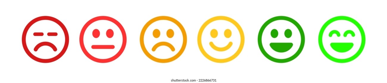 emoji icons vector design. Bad and Good Review. Happy and Sad reaction.	