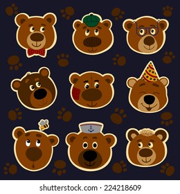 Emoji illustration of teddy bear. Children's vector  illustration bubbles templates
