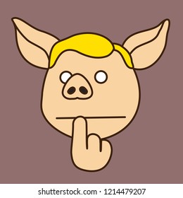 emoji with indecisive pig character that is unsure what to think about current situation with a bit puzzled & confused face touching his lips with index finger while trying to decide what to do