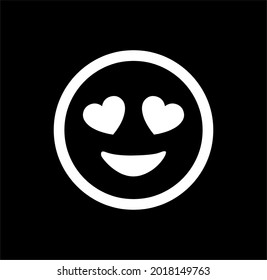 Emoji isolated on black background. Vector illustration.