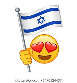 Emoji con la bandera de Israel tamaño Grande de la sonrisa amarilla del emoji