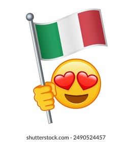 Emoji con la bandera de Italia tamaño Grande de la sonrisa de emoji amarillo