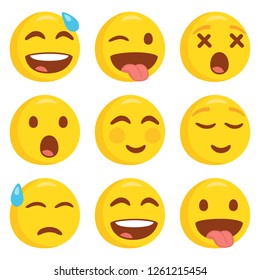 Emoji Kawaii Face Vector Design Art Trendy Communication Chat Elements