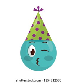 emoji kawaii with hat character icon