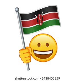 Emoji with Kenya flag Large size of yellow emoji smile