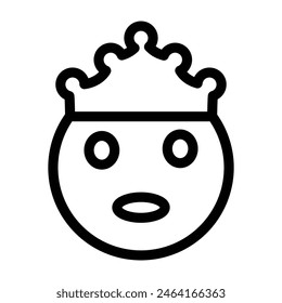 emoji king Vector Line Icon Design