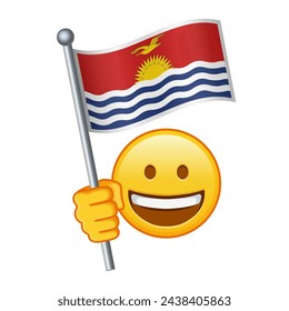 Emoji with Kiribati flag Large size of yellow emoji smile