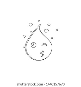 Emoji kiss icon. Element of emoji for mobile concept and web apps icon. Outline, thin line icon for website design and development, app development