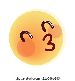 emoji kissing face icon isolated