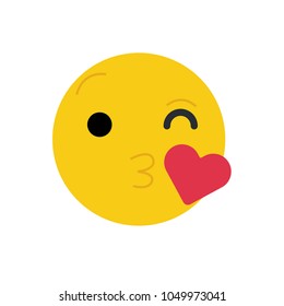 Emoji Kissing Face Emoji vector illustration.