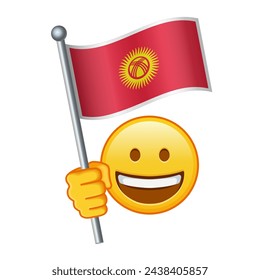 Emoji with Kyrgyzstan flag Large size of yellow emoji smile
