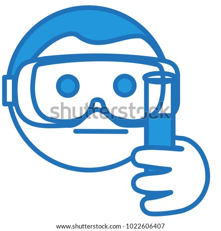 emoji laboratory assistant holding flask chemical stock vector