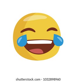 Emoji laughing. Isolated Vector Illustration. Flat design