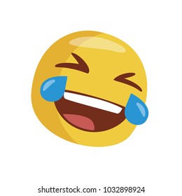 Emoji laughing out loud. Isolated Vector Illustration. Flat design