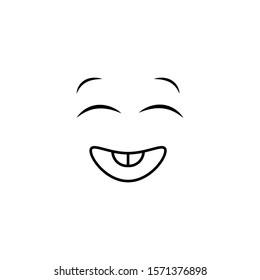 Emoji, laughter icon. Simple line, outline vector of cartoon face icons for ui and ux, website or mobile application