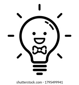 Emoji Lightbulb Flat Icon Isolated On White Background