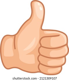 Emoji like. Thumb up vector graphics.