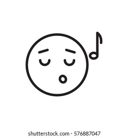emoji listening music icon illustration isolated vector sign symbol