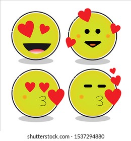 Emoji Love Face Vector Design