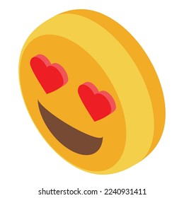 Emoji love icon isometric vector. Cupid angel. Valentine cute