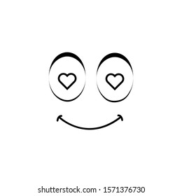 Emoji, love icon. Simple line, outline vector of cartoon face icons for ui and ux, website or mobile application