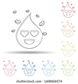 Emoji in love in multi color style icon. Simple thin line, outline vector of emoji icons for ui and ux, website or mobile application