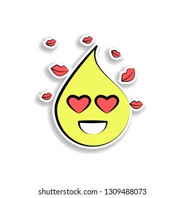 emoji in love sticker icon. Elements of Emoji in color icons. Simple icon for websites, web design, mobile app, info graphics